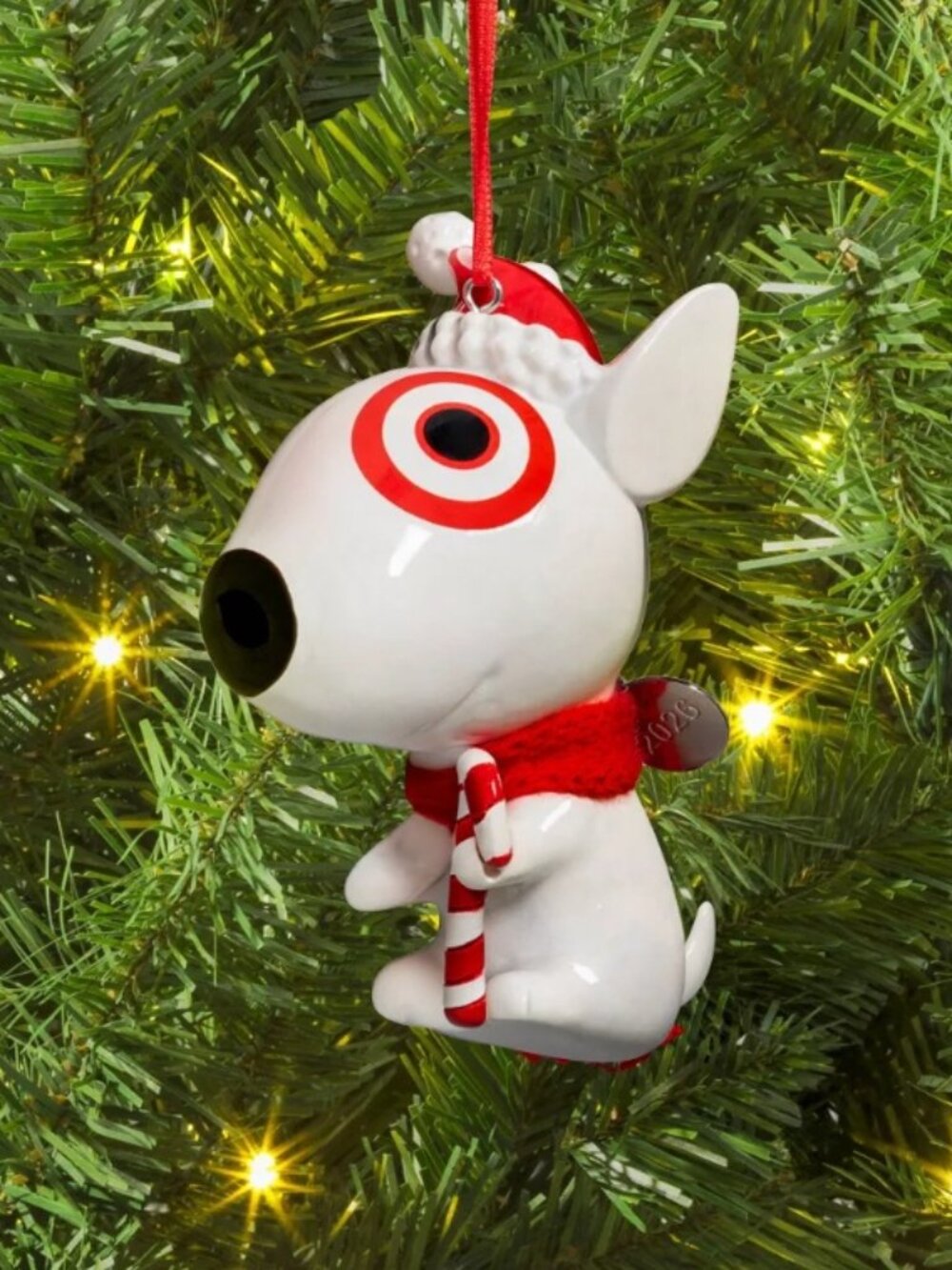 ❤️2026 Target Dog with Scarf & Candy Cane Christmas Tree Ornament Wondershop NEW